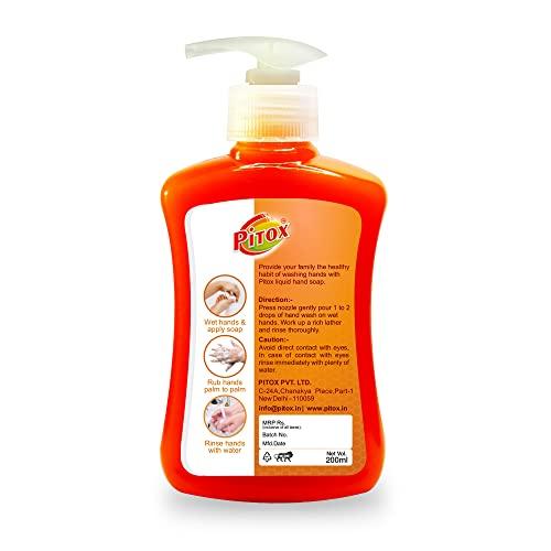 Pitox Pitox liquid Hand Soap (Pack of 3-200ml each) | Moisturizing Hand Wash | Soft on Hands
