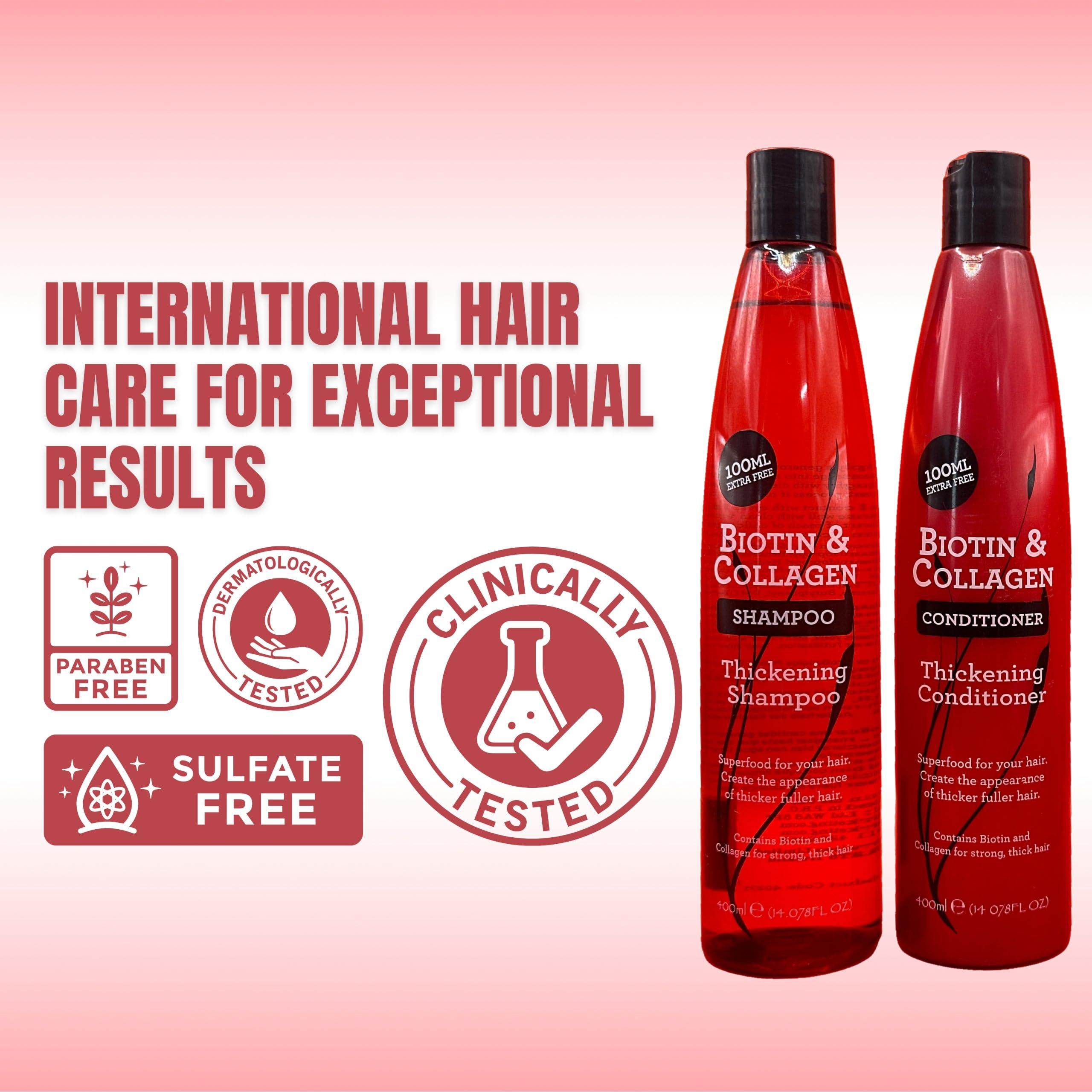 XPEL XPEL BIOTIN & COLLAGEN THICKENING SHAMPOO & CONDITIONER for Women & Men, Anti Hair Fall, with Vitamin B7 & Hydrolyzed Wheat Protein, Promotes Hair Growth & Prevents Hair Fall, All Hair Types 800 ml