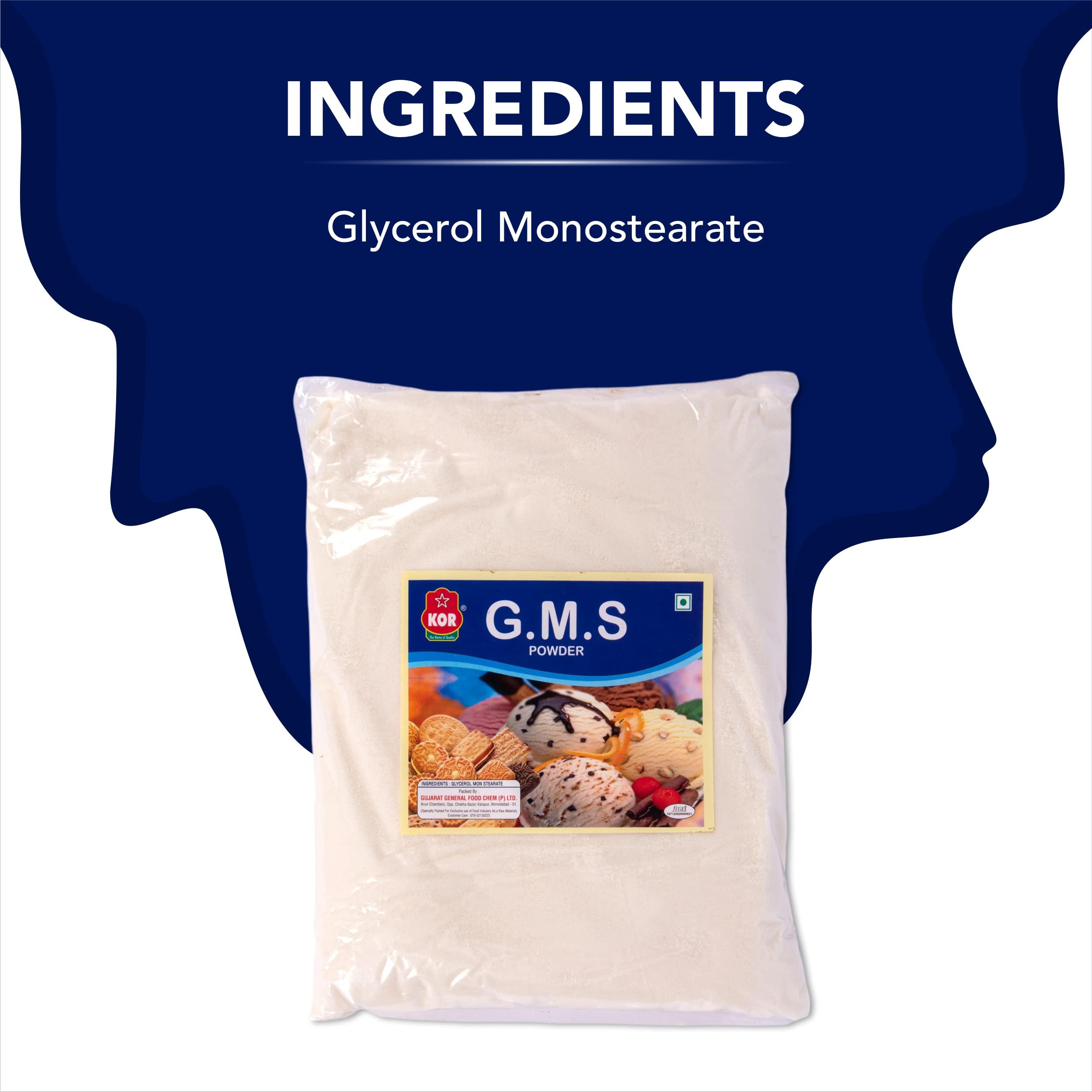 KOR KOR Combo Of GMS Powder, 800G (Glycerol Monostearate) + CMC Powder,800G (Carboxymethyl Cellulose) Pack Of 2 / Making for Soft, Smooth and Creamy, Instant Cake Premixes and Ice Creams