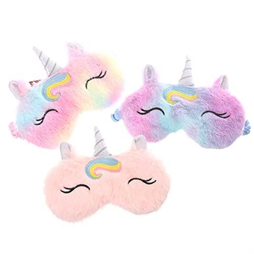 Licogel Licogel Night Sleep Mask Plush Funny Blindfold Eye Cover Eye Mask Eyeshade for Sleeping Fashion Patterned Smooth Cartoon Bed Blocking Girl