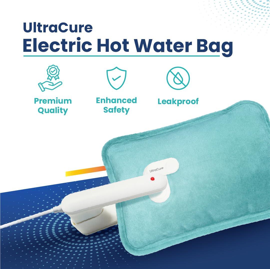 UltraCare PRO UltraCare PRO UltraCure Premium Electric Hot Water Bag - For Joint & Muscle Pain - Period Cramps - Arthritis Aches - 6 Layer Protection - Fast Heating - Smart Heating - Dual Insulation