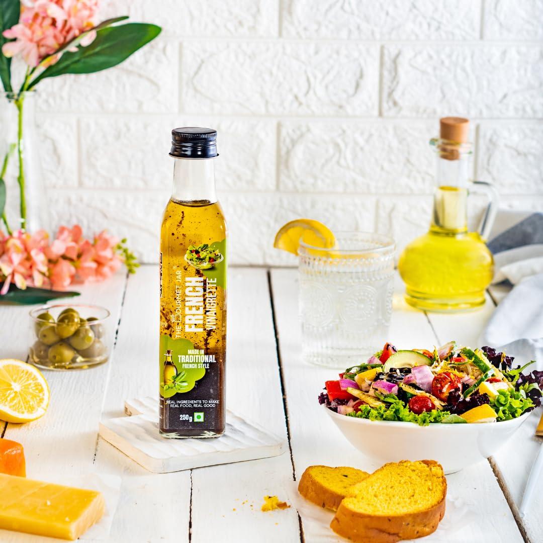 The Gourmet Jar The Gourmet Jar French Vinaigrette 250g| Healthy Salad Dressing| 100% Natural and No Preservatives| No Trans-fat| Gluten-free| Made with Olive oil & Balsamic Vinegar| No Emulsifier| Diet Friendly| Pack of 2
