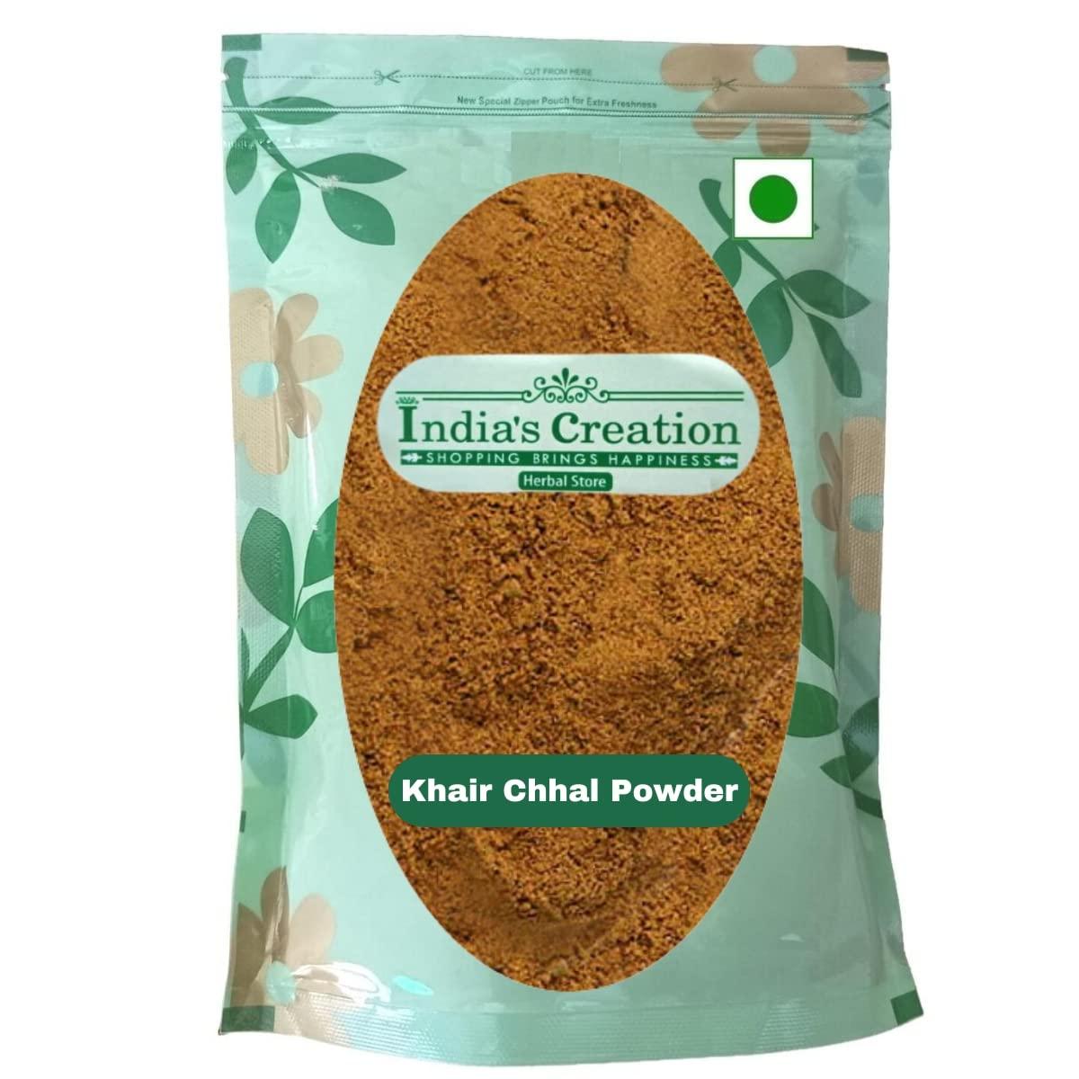 India's Creation Jodhpur Rajasthan Khair Chaal Powder-Senegalia catechu -Raw Herbs-Kher Chhal-Khair Bark-Khair Chaal-Khadira-Khadir-Jadi Booti-Single Herbs (400 Gram)