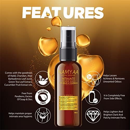 Namyaa Namyaa Haldi Chandan Intimate Hygiene Wash | With Germ and Odour Protection | pH Balanced 50ml