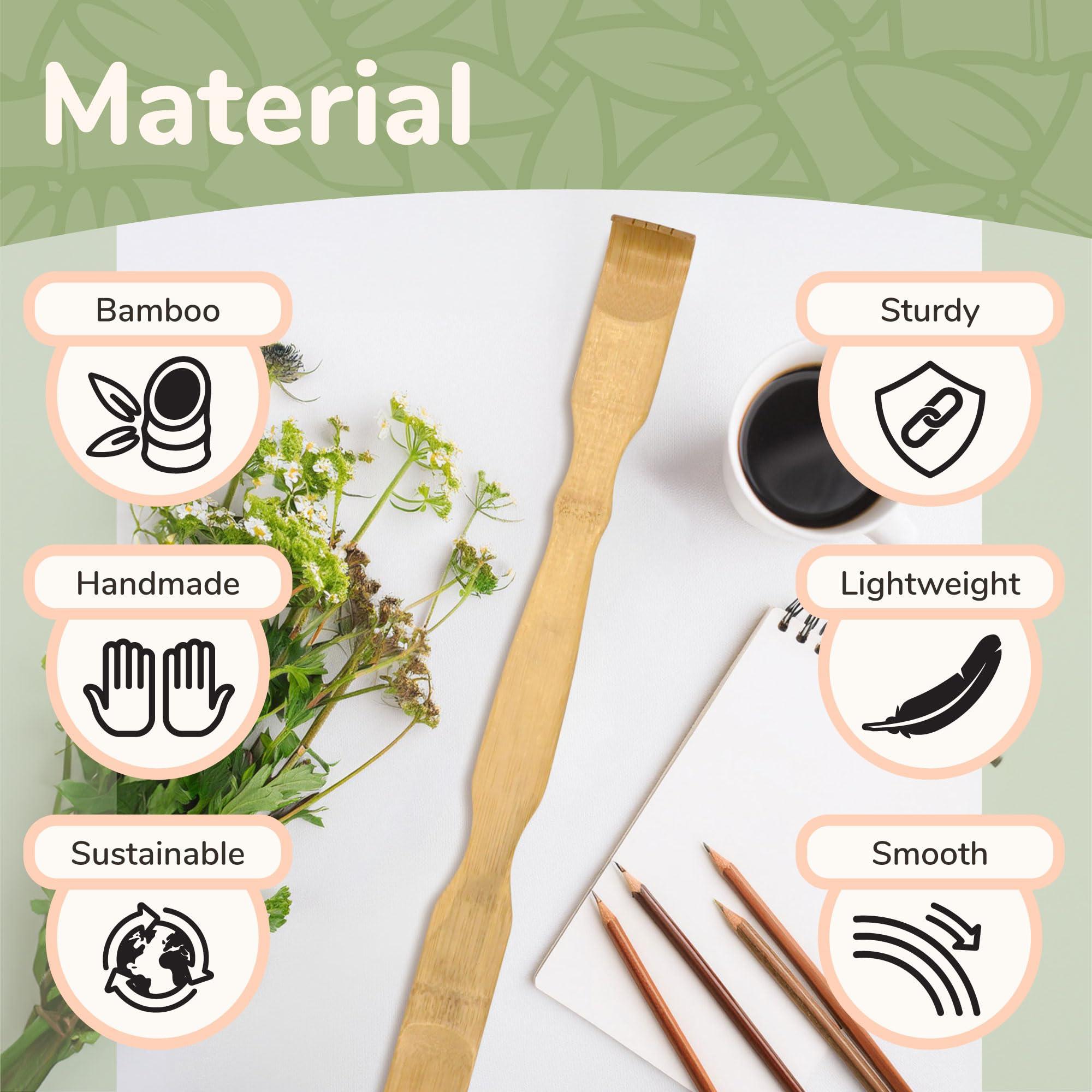 BambooMN BambooMN 17 Inch Bamboo Wooden Back Scratchers Shoe Horn for Itchy Stress Relief, 1 Piece