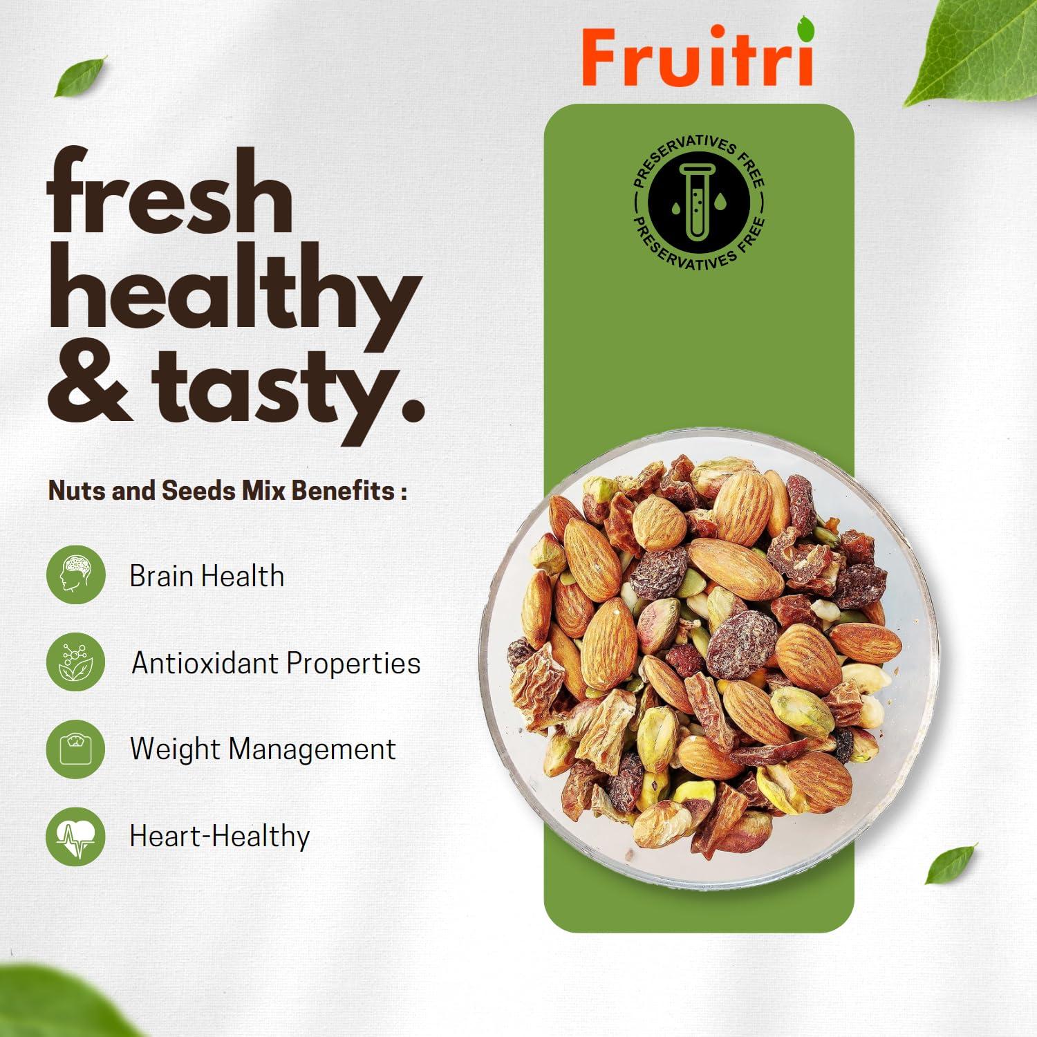 Fruitri Fruitri Antioxidant Nuts and Seeds Mix 200g, Seeds for eating, Super healthy mix dry fruits (Antioxidant Mix dry fruits)