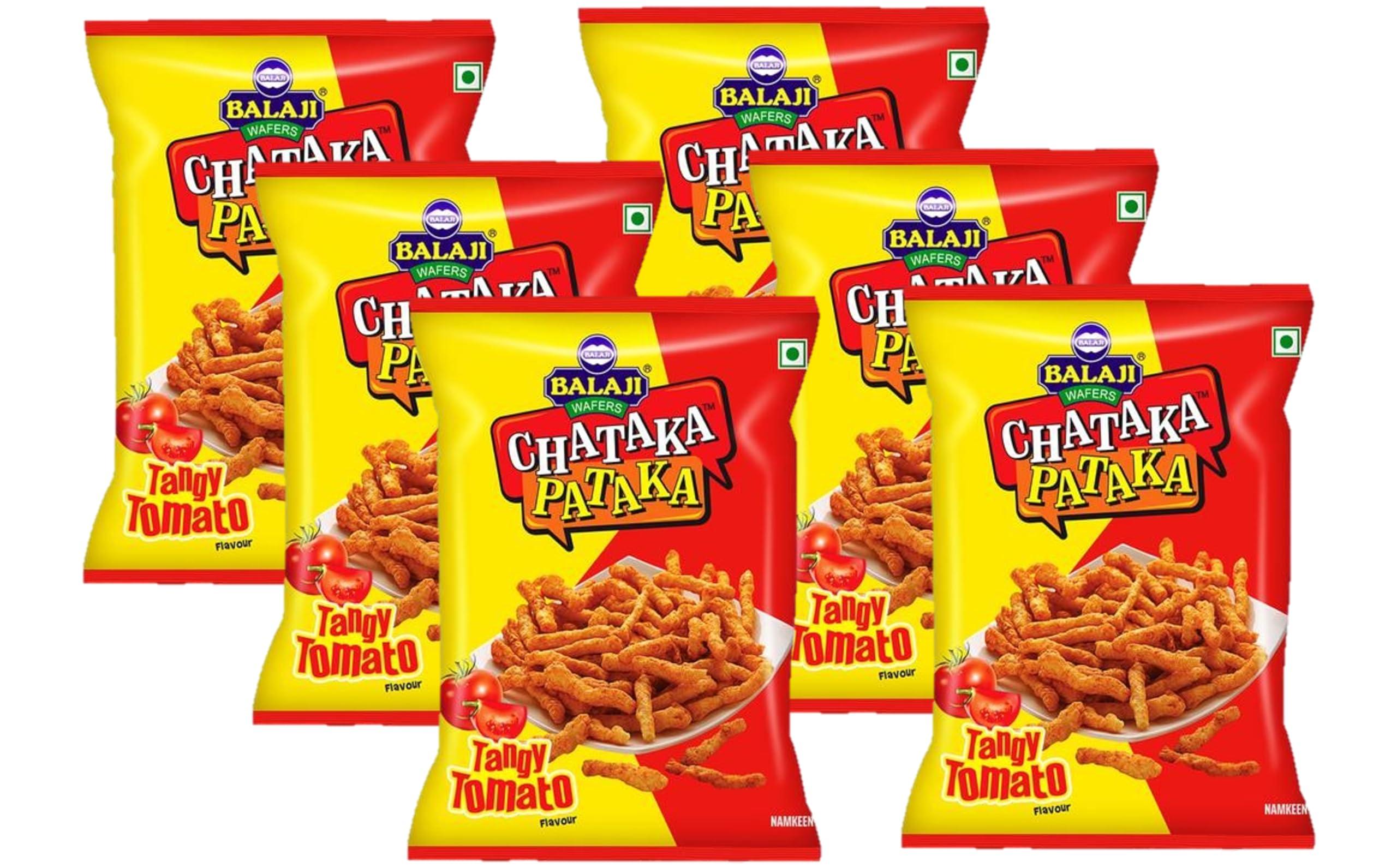 HUMARABAZAR BALAJI WAFERS - Chataka Pataka Tangy Tomato, 50g (Pack Of 6) - HUMARABAZAR