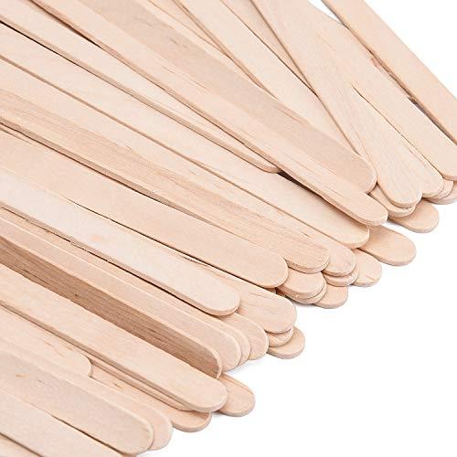 Noverlife 500 Pcs Wax Applicator Sticks, Large Popsicle Sticks, Wooden Craft Eyebrow Waxing Sticks Salon Wax Spatula for Hair Removal on Nose Ear Face Mustache Bikini Lip 5.9"