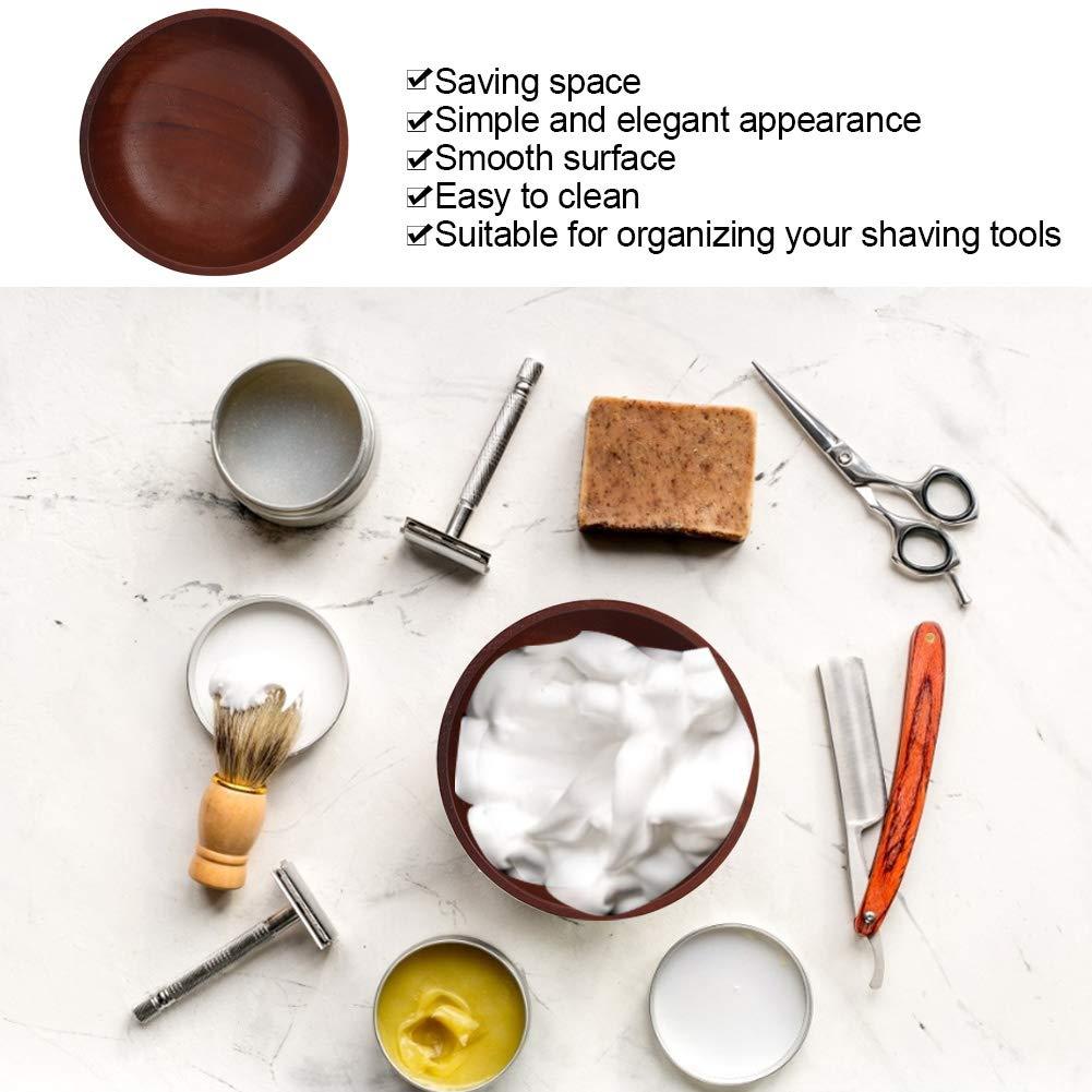 Socialme Shaving Bowl, Rubber Wood 3.7 x 1.7in Shaving Bowl, Easy to Operate Wooden Easy to Clean Man for Shaving
