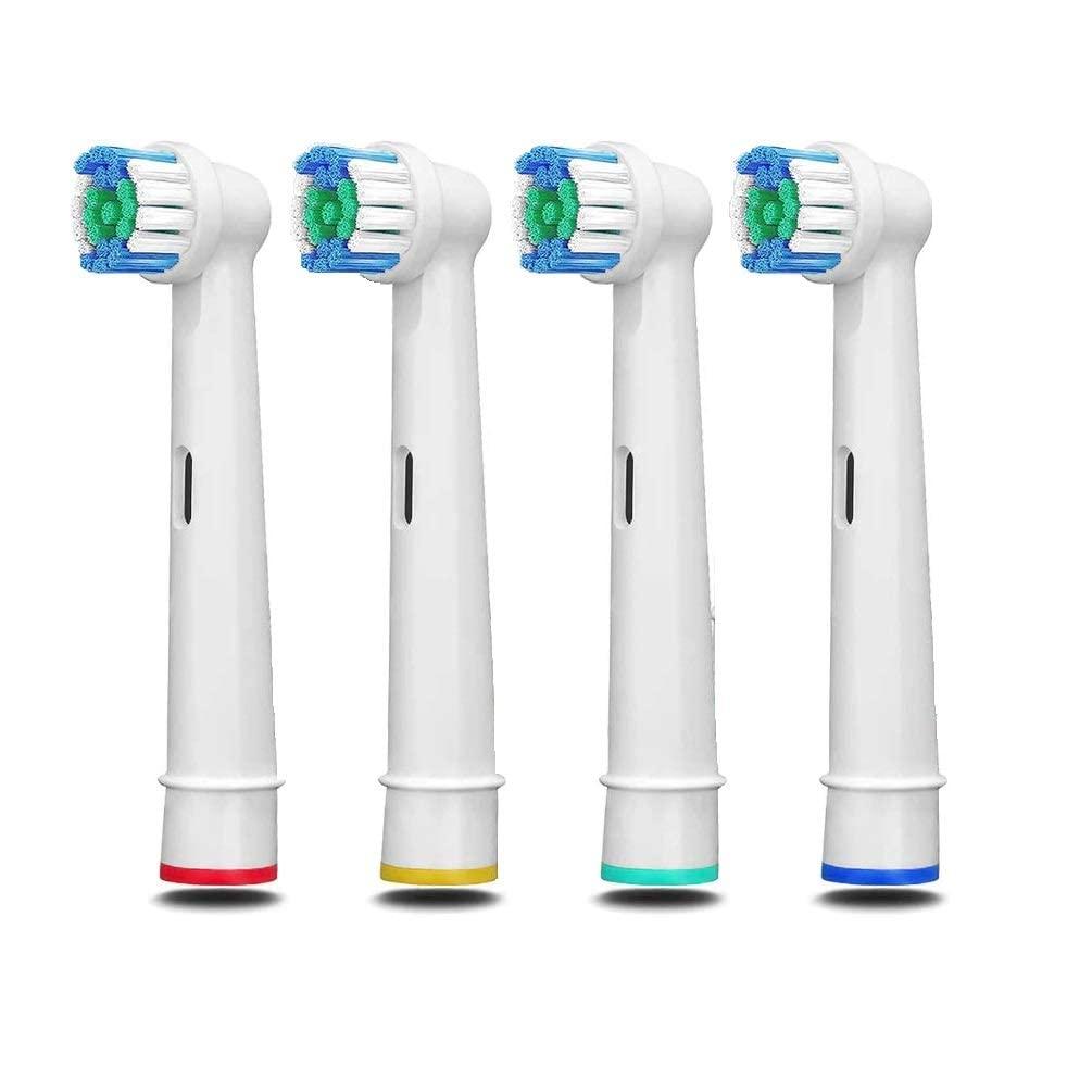 Hippie Hype Brush Heads Compatible with Oral-B Braun Electric Toothbrush, Replacement Heads for Vitality, Genius, Pro 1000