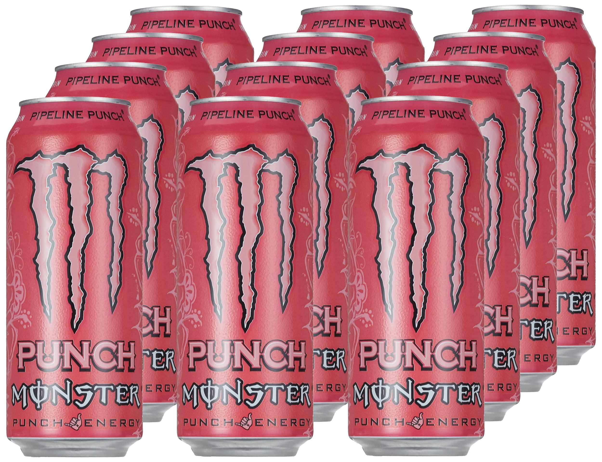 Monster Energy Monster Pipeline Punch Carbonated Energy Drink With A Refreshing Punch Flavor, Orange And Guava 500ml (Pack Of 12)