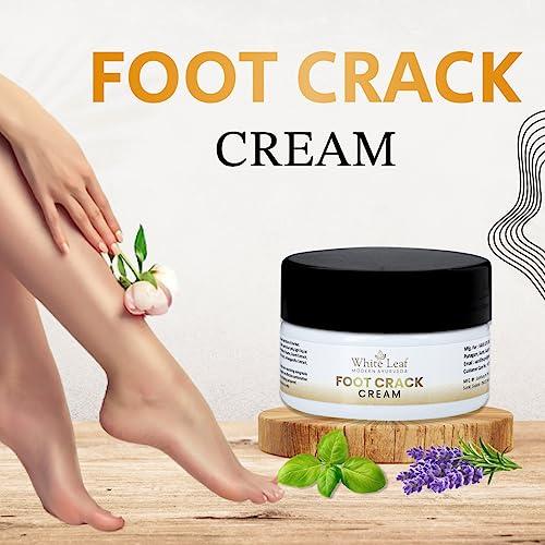 White Leaf White Leaf Foot Cream for Cracked Heels & Dry Feet, Foot Care Cream With Organic & Olive Oil, Moisturizing Healthy Feet for Men & Women - 50 gm
