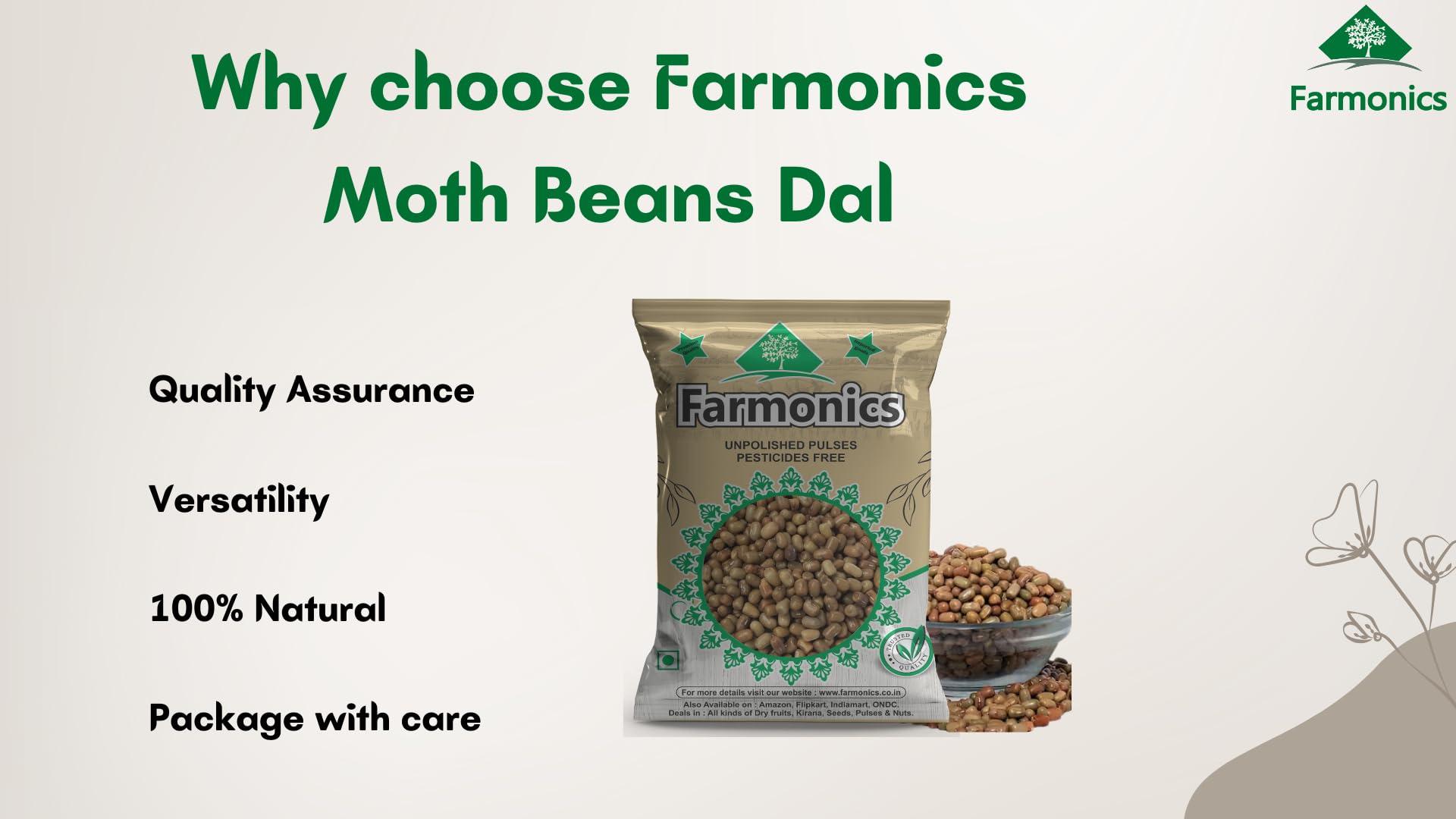 Farmonics Whole Moth Beans Dal 1kg | Unpolished Matki | Moth Whole | Mauth Bean | Turkish Gram