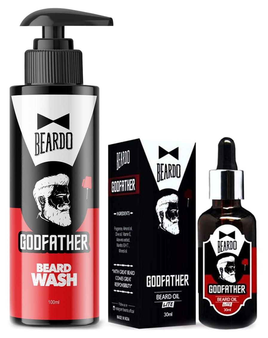BEARDO Beardo Beard Care | GodFather Beard Wash 100ml & GodFather Beard Oil 30ml (Set of 2)