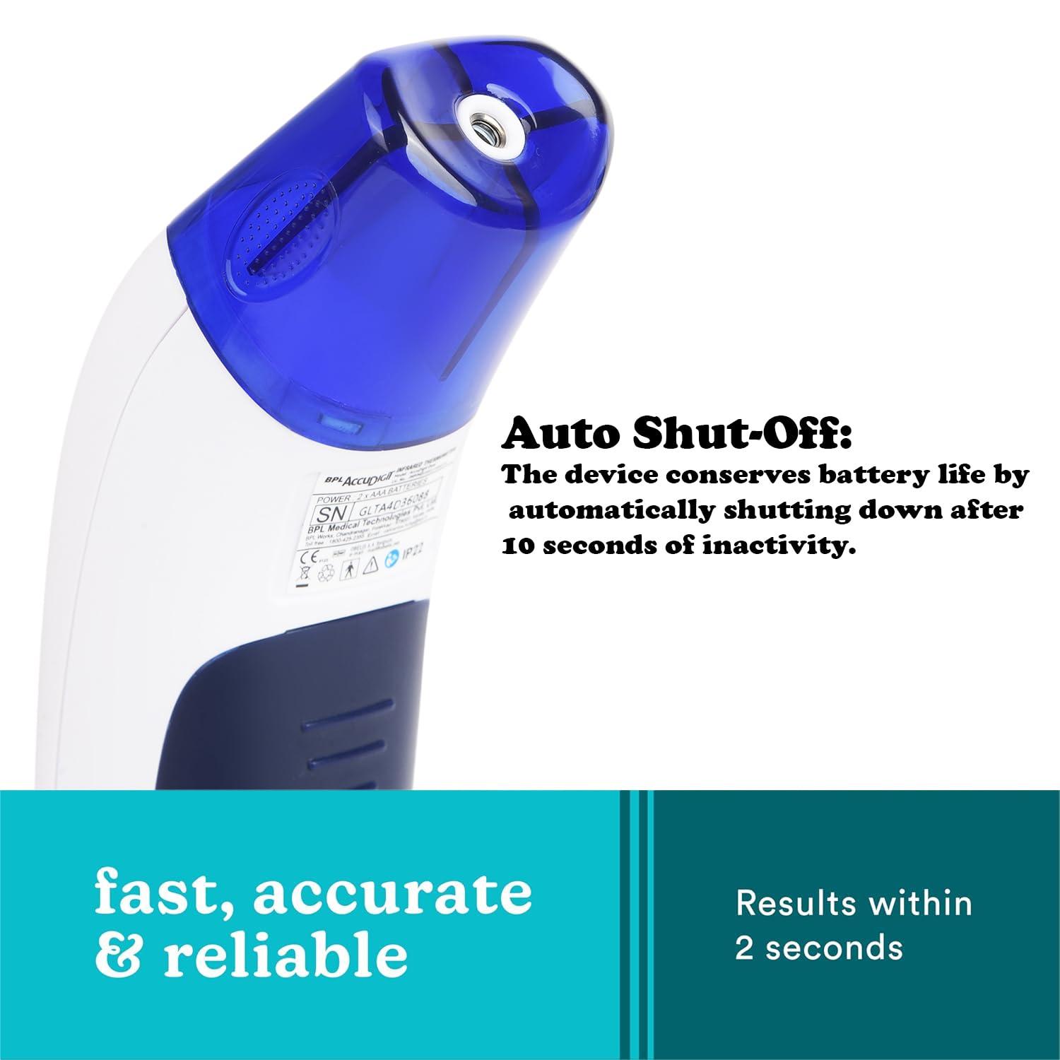 BPL Medical Technologies BPL Medical Technologies Accu Digit Non Contact Dual Infrared Thermometer, Multi-Purpose, Wide Range (White)