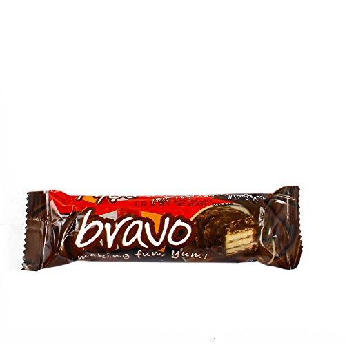 SAVICENT Bravo Box of 24 Chocolate Coated Crispy Wafer Bar with Cereal Crispies