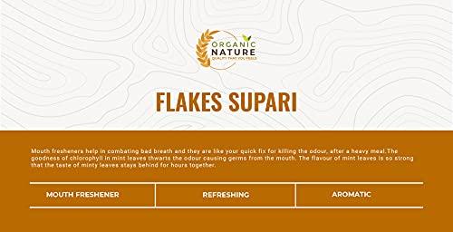 ORGANIC NATURE Organic Nature Flakes Supari| Raw Unflavoured Flakes Supari 200g [Jar Pack] Long Flakes