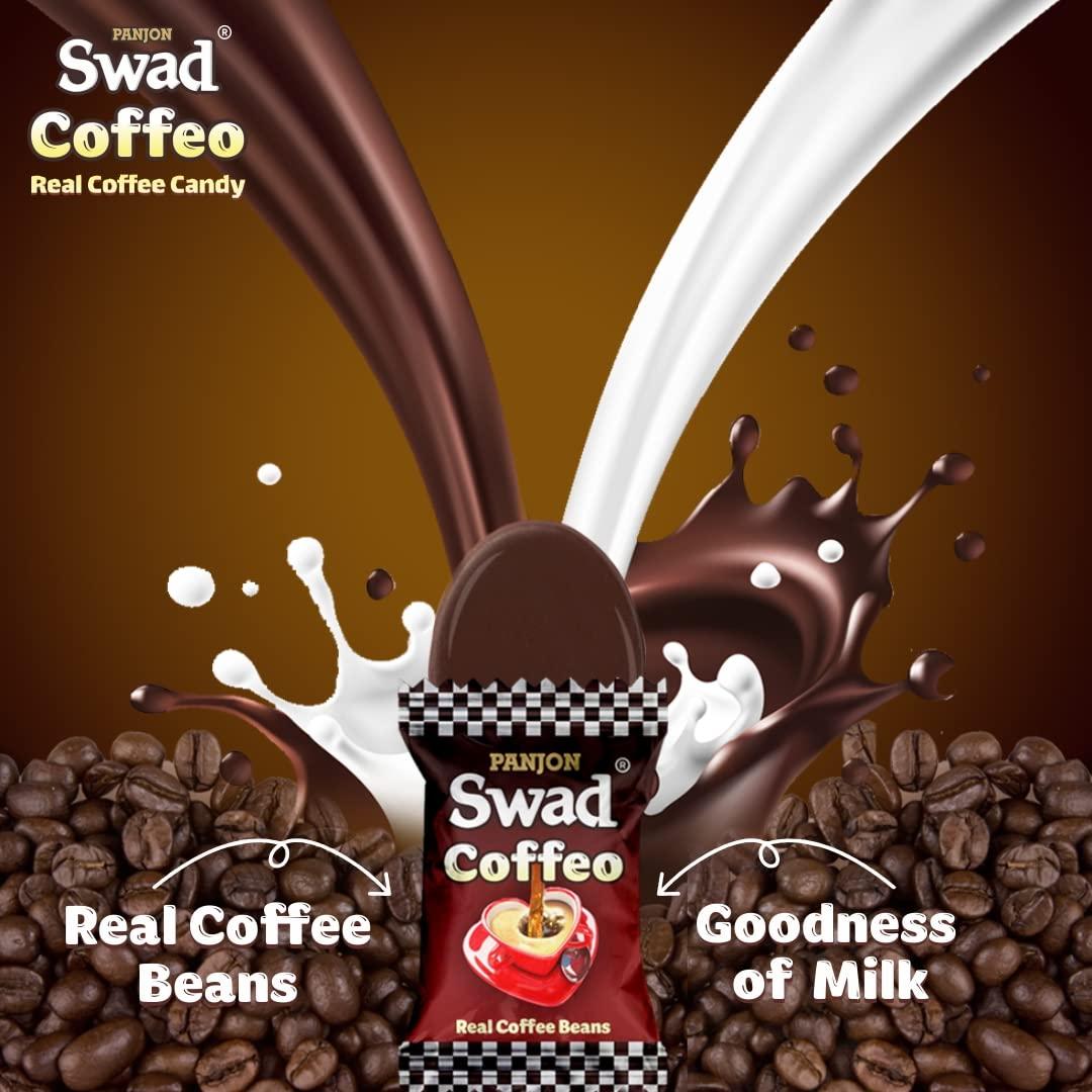 Swad Swad Coffee Candy 200 Toffee Jar(Made with Strong Kopiko Coffee Beans) & Swad Original 50 Toffee Pack, 2 units