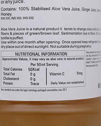 verynutri Verynutri Aloe Vera Fibrous & Honey Lemon Ginger Juice- 1200 Ml (Pack of 2-600 Ml each) | Organically Grown| Immunity Booster | Health Juices.