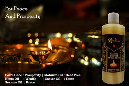 R Wellness R Wellness Pancha Deepam Ghee Diya/Lamp/Diya Oil | Blend of Sesame, Neem, Castor, Mahua and Ghee – 450g