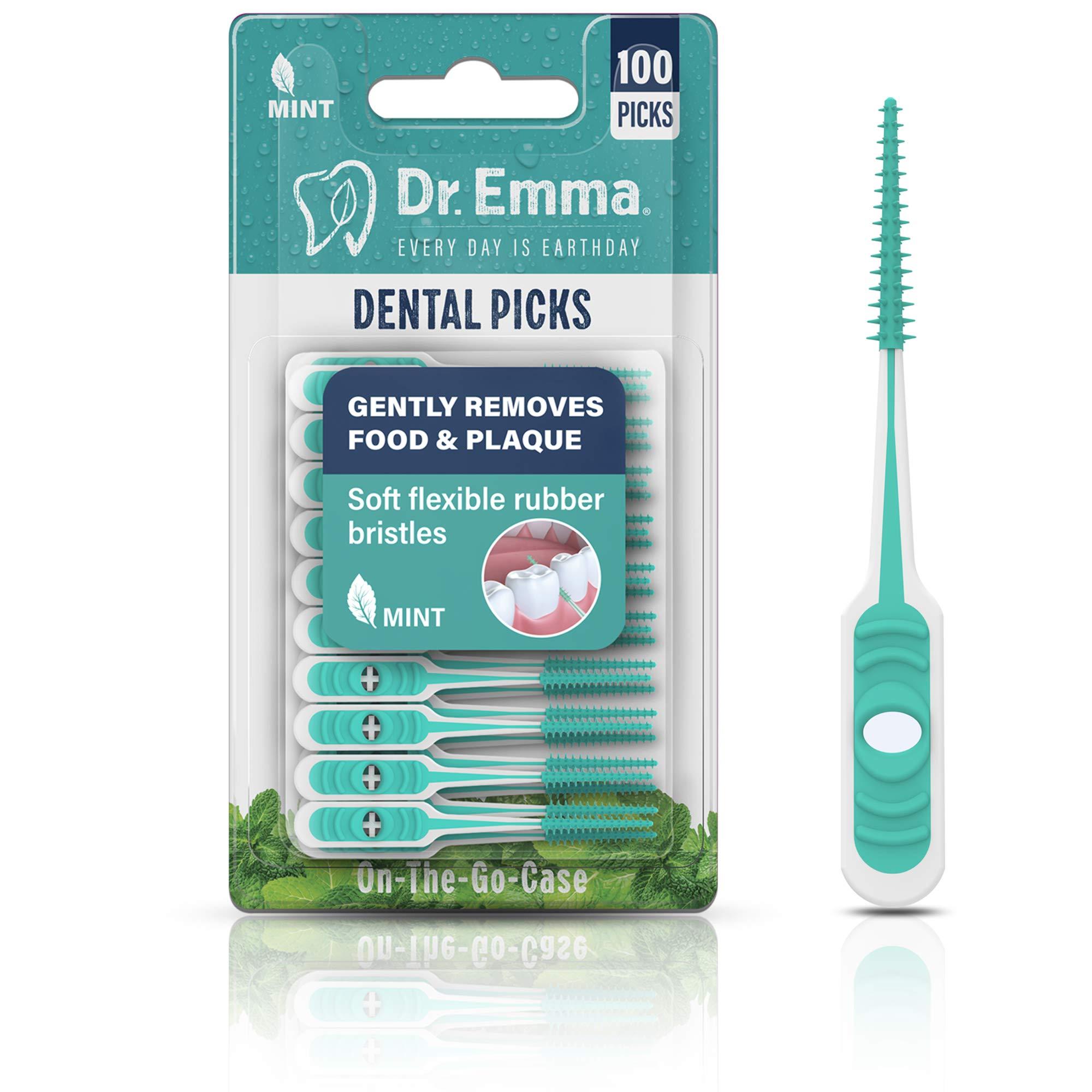 Dr. Emma Dr. Emma Dental Picks Mint Brush Picks 100Ct/Pack, 2 Packs (200Ct)