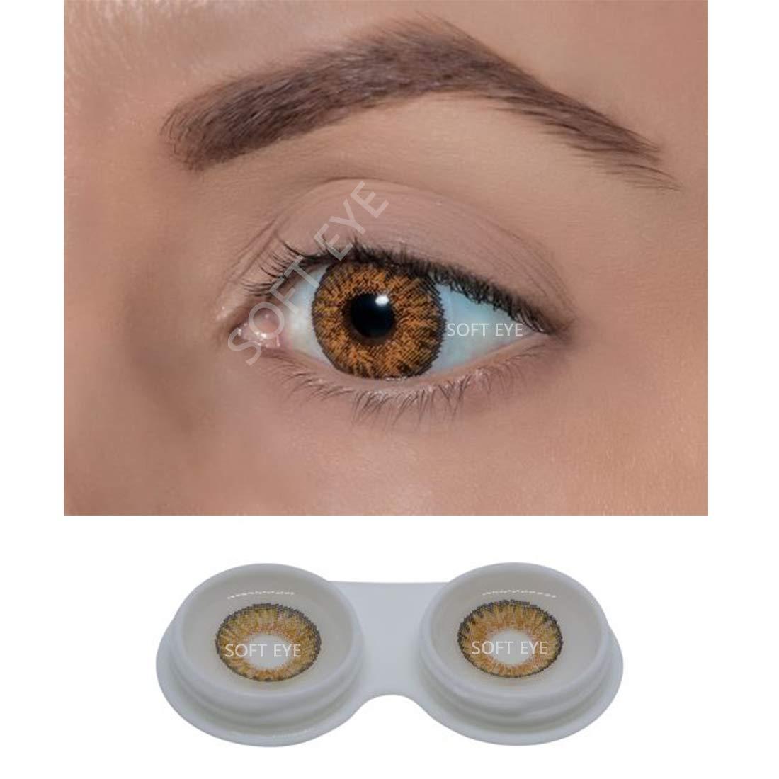 Diamond eye Diamond Eye Monthly Honey Color Contact Lens Zero Power Monthly Disposable 2 Lenses Pack By T&R Lens (Honey)