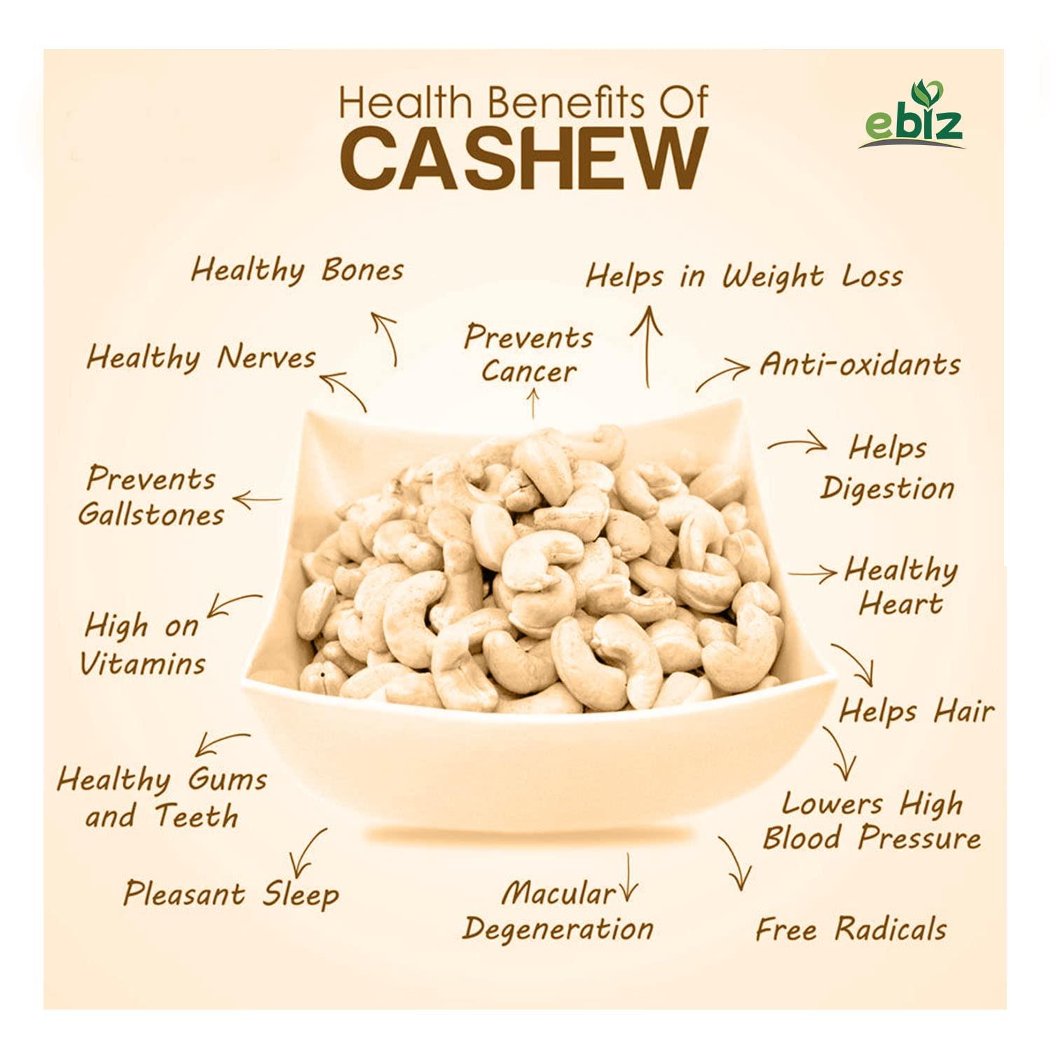 EBIZ eBiz 100% Natural Premium 500g Whole Cashews | Whole Crunchy Cashew | Premium Kaju nuts | Nutritious & Delicious | Dry Fruits Nuts | Source of Minerals & Vitamins (500 g)