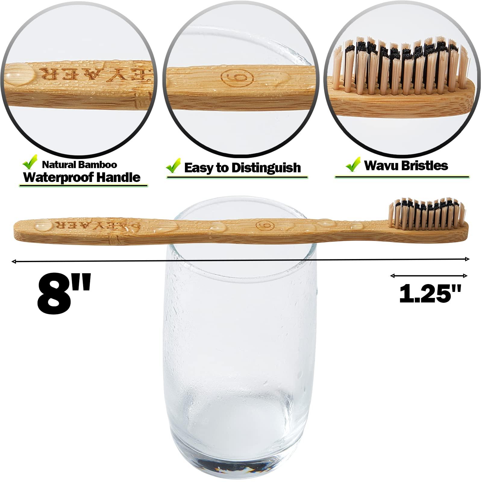 paeyaer paeyaer 20 Count Bamboo Toothbrushes (Soft+Medium), Natural Wood Toothbrushes Bulk, Eco-Friendly, BPA Free, Biodegradable & Compostable Charcoal Wooden - Reusable Travel Toothbrushes