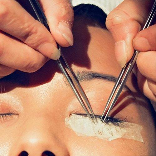 FEITA FEITA Precision Tweezers Stainless Steel Straight & Slanted Tip Best Tweezers Professional Set for Eyelash Extension, Craft, Jewelry, Eyebrow & Ingrown Hair Removal (SS&5A-SA 2Pcs)