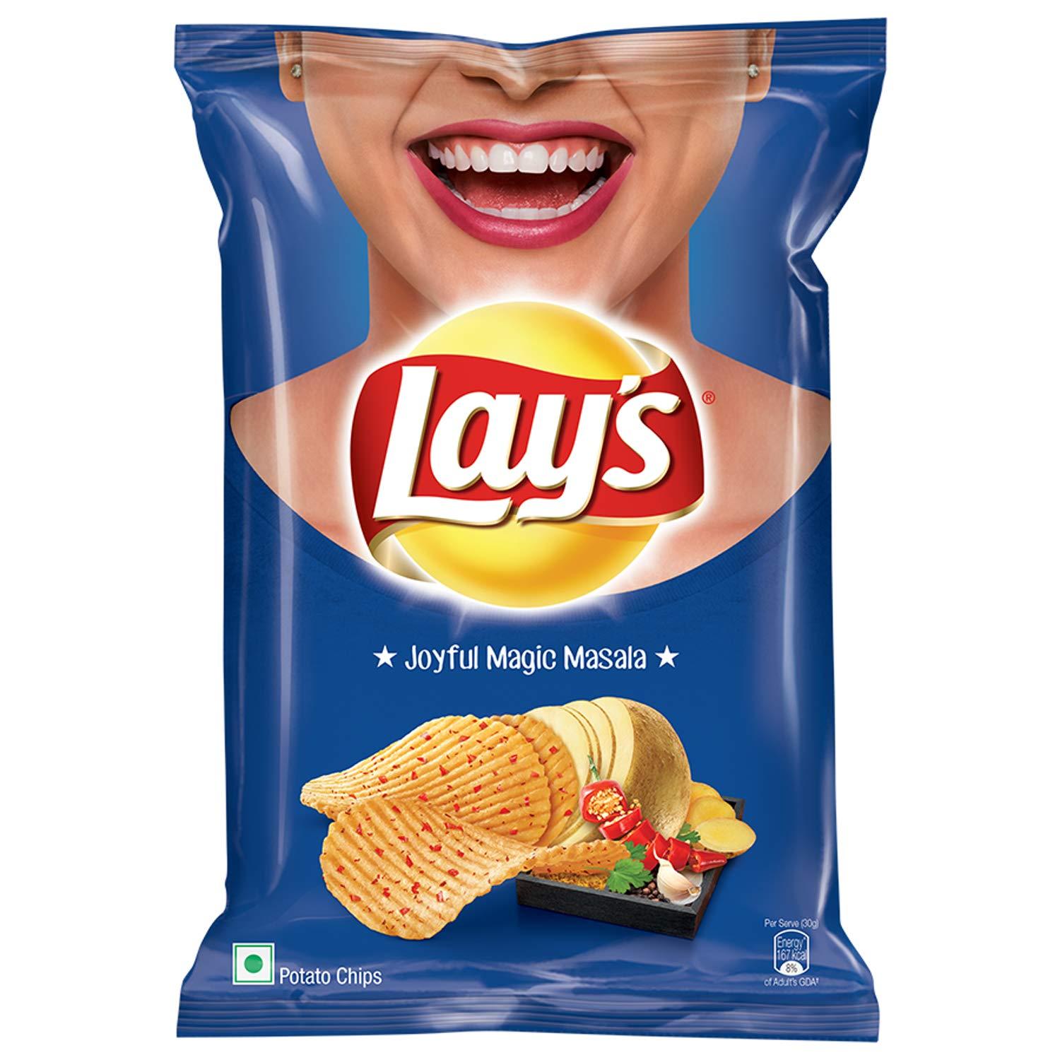 Lay\'s Lay\'s Potato Chips India\'s Magic Masala Party Pack, 167g Pack
