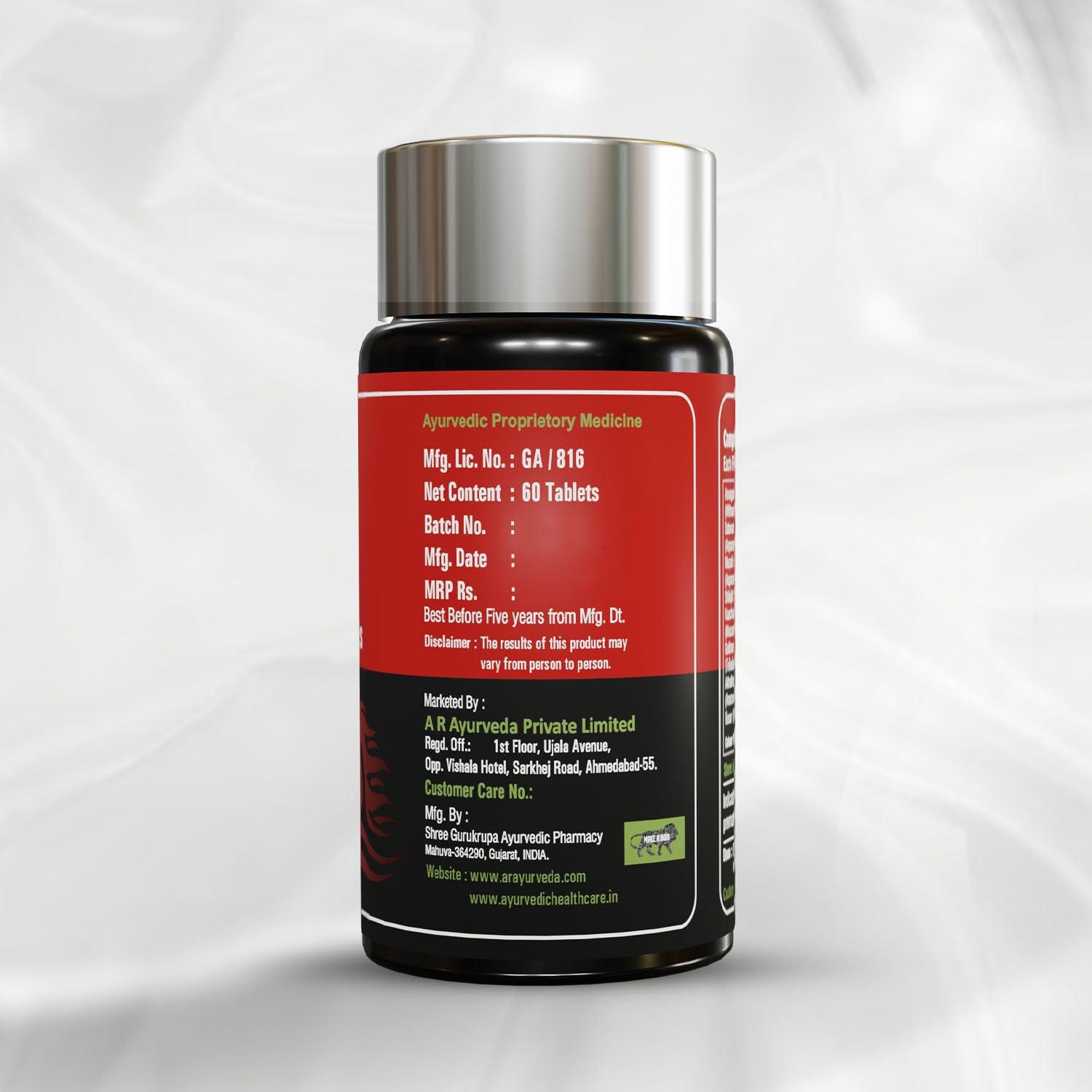 A R Ayurveda HORSE FIRE A R Ayurveda Tablets for Men| Ayurvedic Medicine - For Stamina, Muscle Growth, Immunity & Overall Wellbeing| Horse Fire Tablet (Pack of 60)