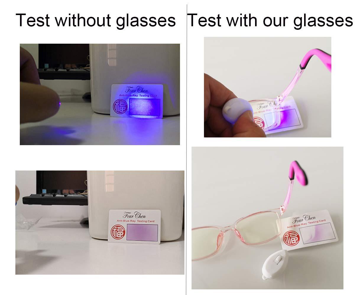 FOURCHEN FOURCHEN Anti Blue Light Glasses for Kids Computer Glasses,UV Protection Eyeglasses for Kids Blue Light Blocking Glasses, Video Gaming Glasses for Children (Clear Pink)