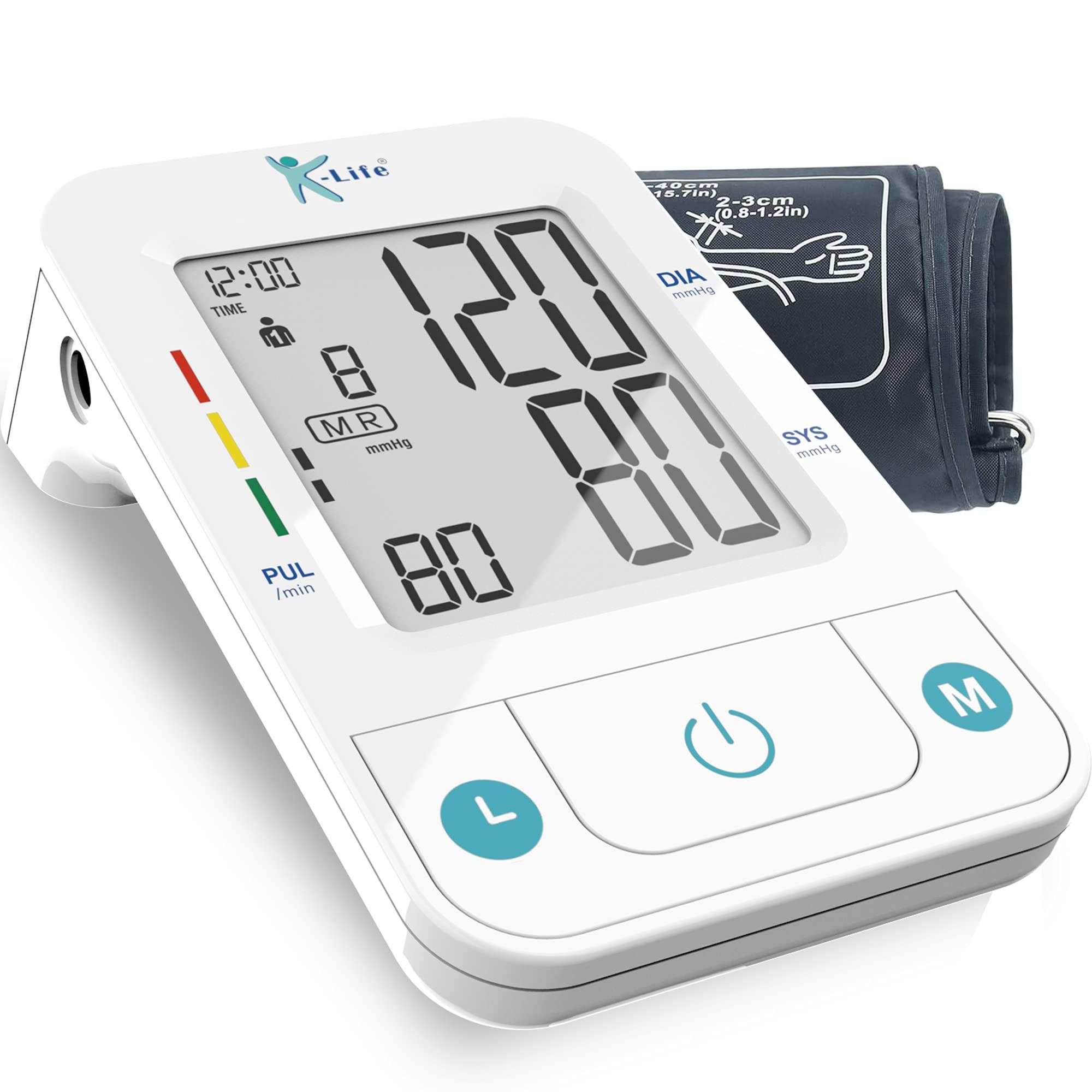 K-Life K-Life - BPM-107 Fully Automatic Digital Electronic Blood Pressure Monitor - Portable Digital Blood Pressure Machine - Accurate Measurement Blood Pressure Monitor Digital bp moniter - White