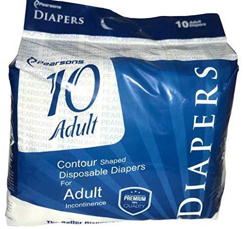 PEARSONS PEARSONS Adult Diaper Contour Shaped Disposable Diaper for Adults X-Large-10 Pcs