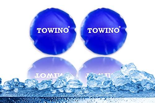 TOWINO TOWINO® Reusable Round Gel Ice Pack Soft Flexible Use Microwave Hot or Freezer Cold for Injuries Pain Relief,Tired Eyes,First Aid, Reduce Swelling or Soreness | Size 13cm (Pack of 2) Made In India