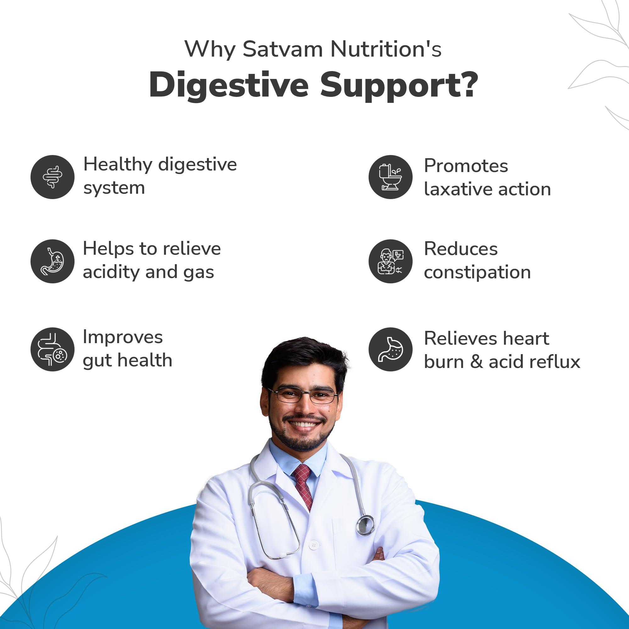 N Satvam. N Satvam Digestive Support- Dietary Supplement | Rich in Hirda, Isabgol | Provides Digestive Support | Relives Acidity and Gas | Suitable for Men and Women-(60 Veg Tablets) Pack of 1
