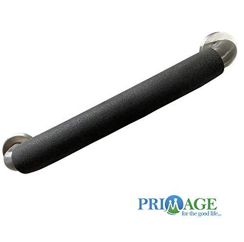 Primage - for the good life Primage - for the good life Stainless Steel Bathroom Safety Grab Bar with Anti-Slip Grip (12 Inch Length, 1.5 Inch Diameter)