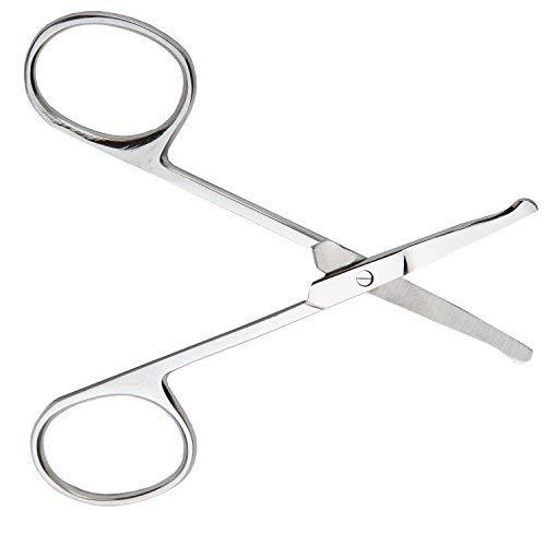 Precision+Personal+Care 3.5 , Mirrored : Precision 3.5" Rounded Nose Hair Trimmer Safety Scissors - Round Tip for Ear, Eyebrow, Beard & Mustache Trimming