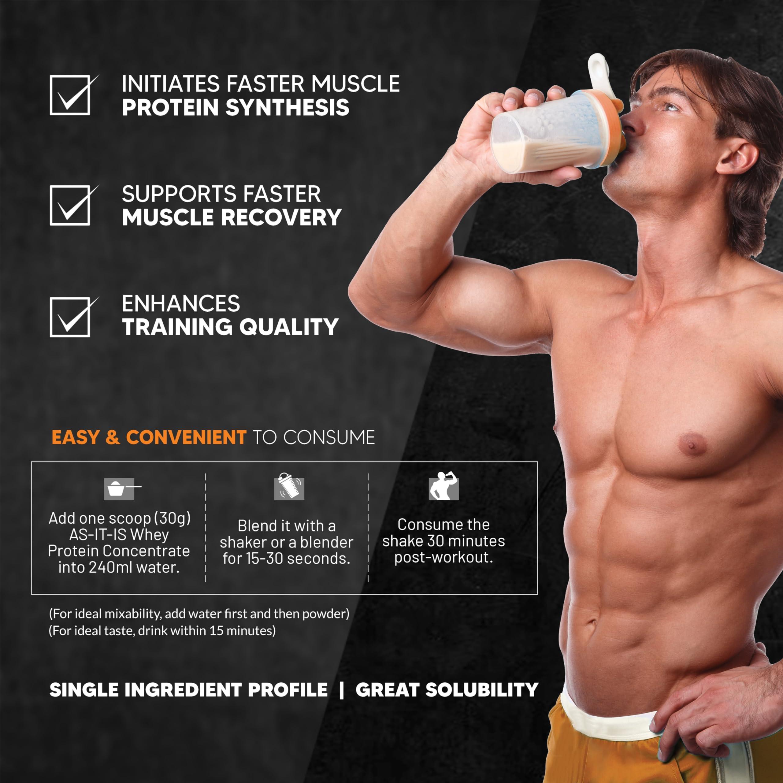 Asitis Nutrition AS-IT-IS Nutrition Whey Protein Concentrate 80% Unflavoured, Labdoor Certified (250Gm)