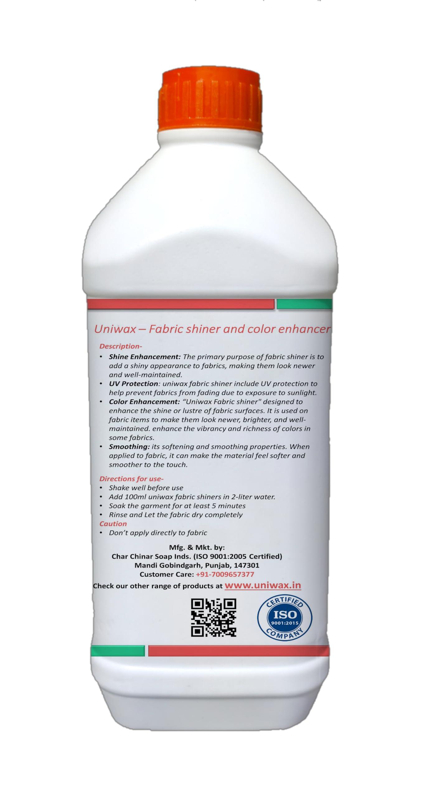 uniwax uniwax Fabric shiner, color enhancer, Saree polish Garment shine enhancer fabric finishing liquid 1kg