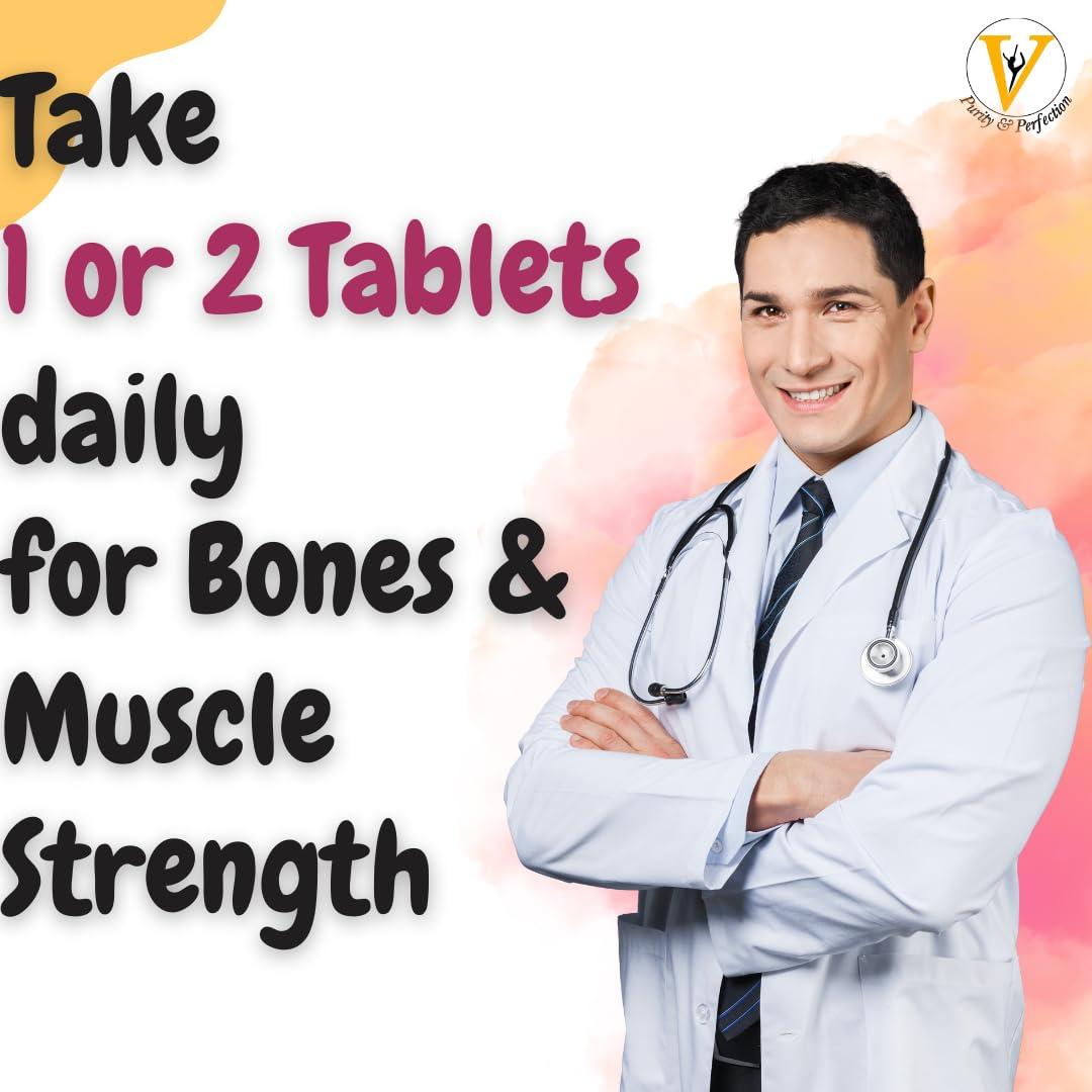 Virgo Healthcare Virocal - Calcium Orotate + Vitamin D3 + Zinc Supplement for Bones & Muscle Strength 30 Tablets (Pack of 3)