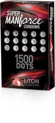 Manforce Manforce Super Manforce Litchi Flavored 1500 Dots Condoms (2 Pack) Standard 6 Pieces