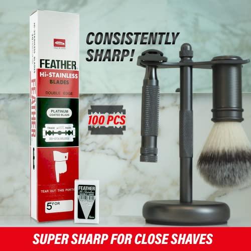 Feather Brand Feather Brand Hi-Stainless Platinum Double Edge Men Razor Blades, 100 Count