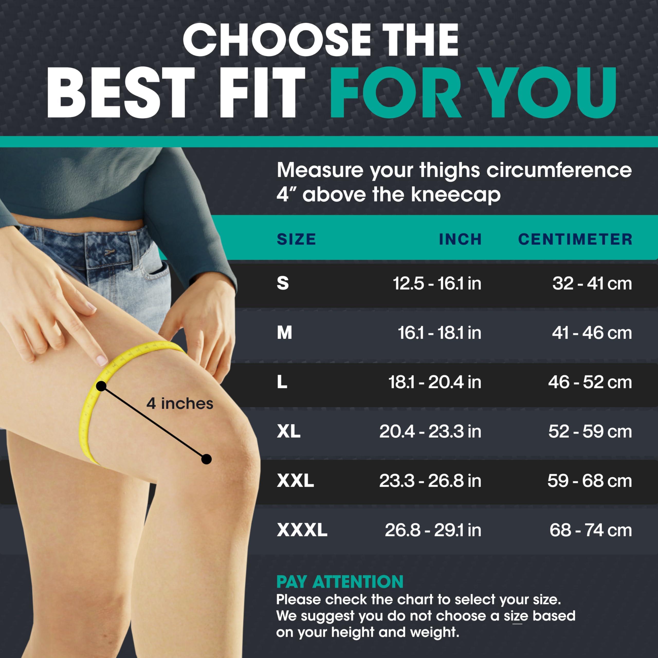 Modvel Modvel 2 Pack Knee Compression Sleeve | Knee Brace for Men & Women | Knee Support for Running, Basketball, Weightlifting, Gym, Workout, Sports - Please Check Sizing Chart (Small, Black)