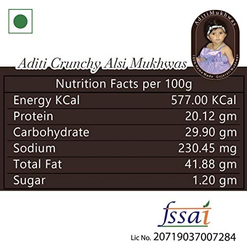 Aditi Crunchy Mukhwas Aditi Crunchy Alsi Mukhwas ( Mouth Freshener) - Roasted Flax Seeds (Alsi) (sekeli adsi mukhwas) - Lemon Flavor (500 Grams)