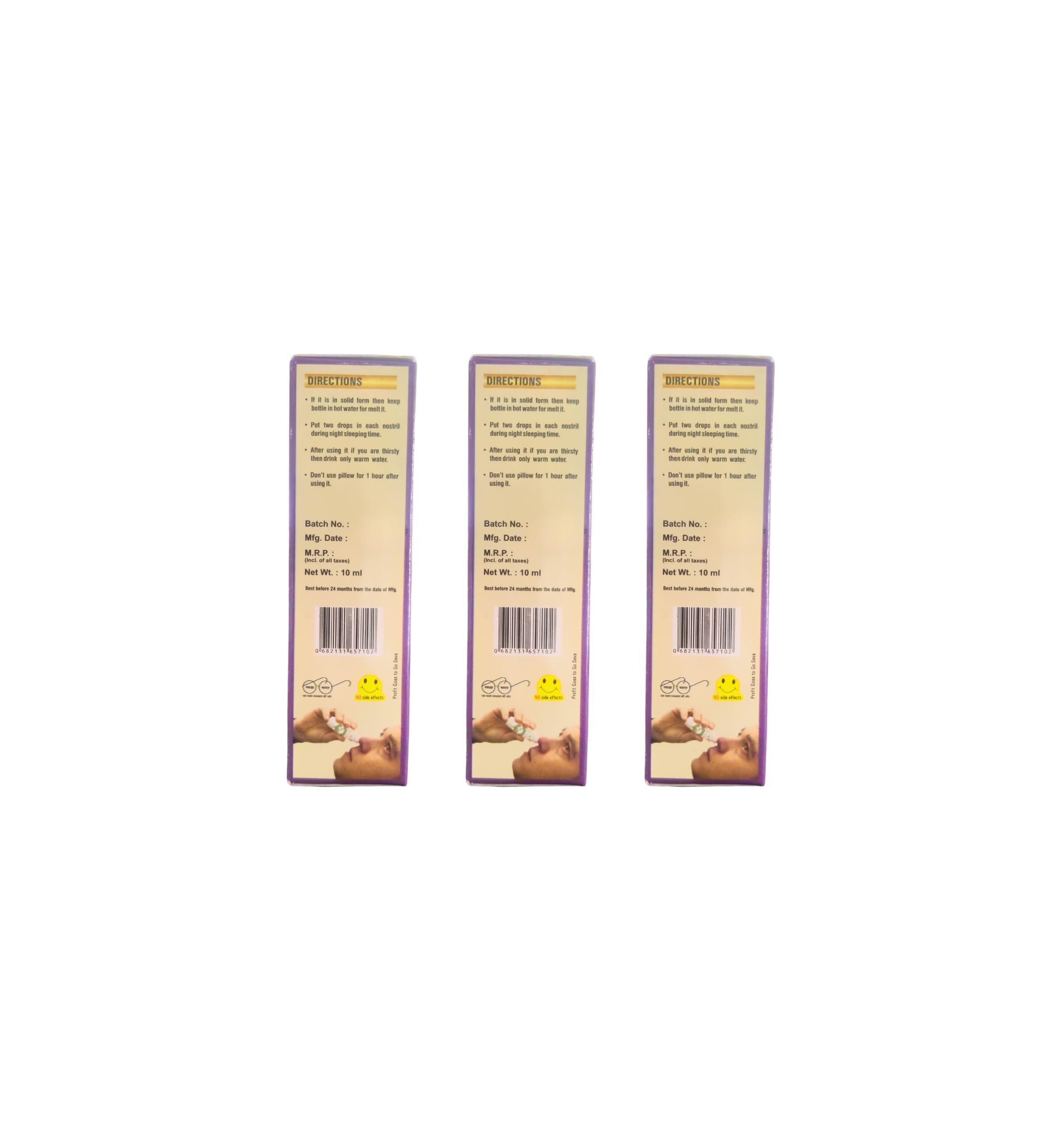 GOSEVA Triphala Ghrita Nasya 10ml [Pack of 3] | Ayur Ghee | Use as Nabhi Oil | Use as Belly Button Oil | Gir Cow Panchagavya Nasya | Ghee Nasya | Nasya Karma Kit | Ayurvedic Nasal Drop