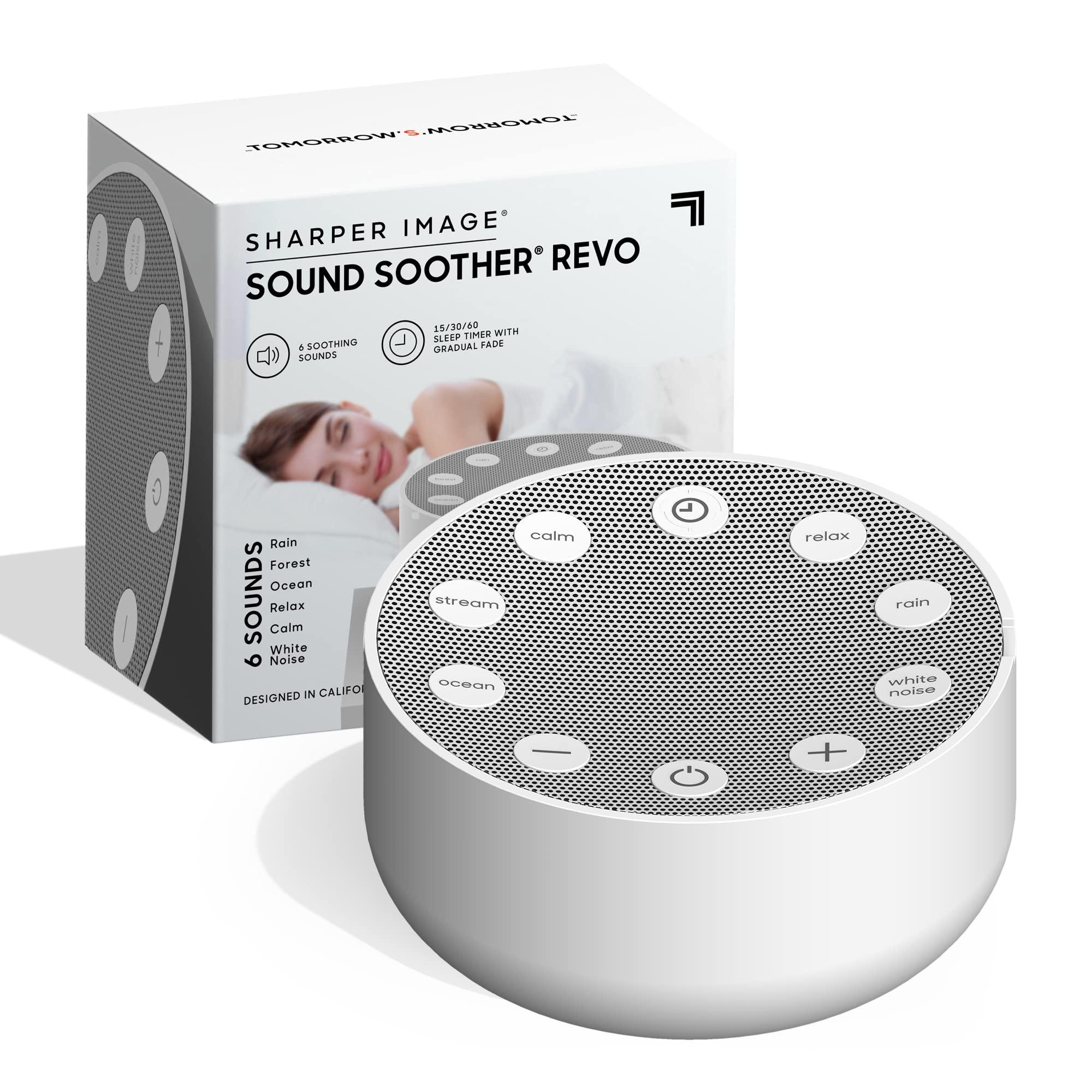 Sharper Image SHARPER IMAGE Sleep Therapy White Noise Machine, Soothing Nature Sounds for Baby Kid Adult, Portable Relaxation Wellness Meditation and Naps, Peaceful Rest Sleep Aid, Holiday Gift