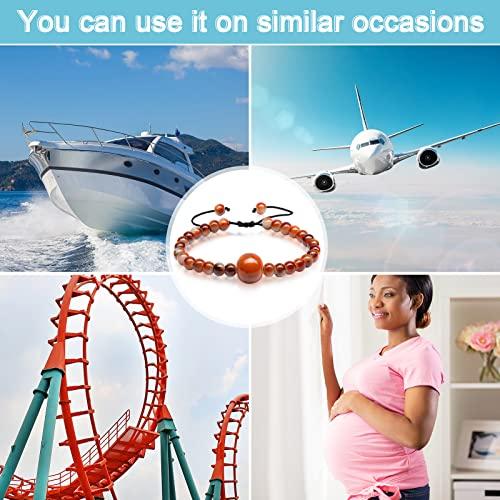Sureio 6 Pieces Anti Nausea Wristband Adjustable Motion Sickness Bracelet Morning Sickness Sea Bands for Pregnancy Acupressure Seasickness Wristband for Kids Adults Nausea Car Sickness Travel Sickness