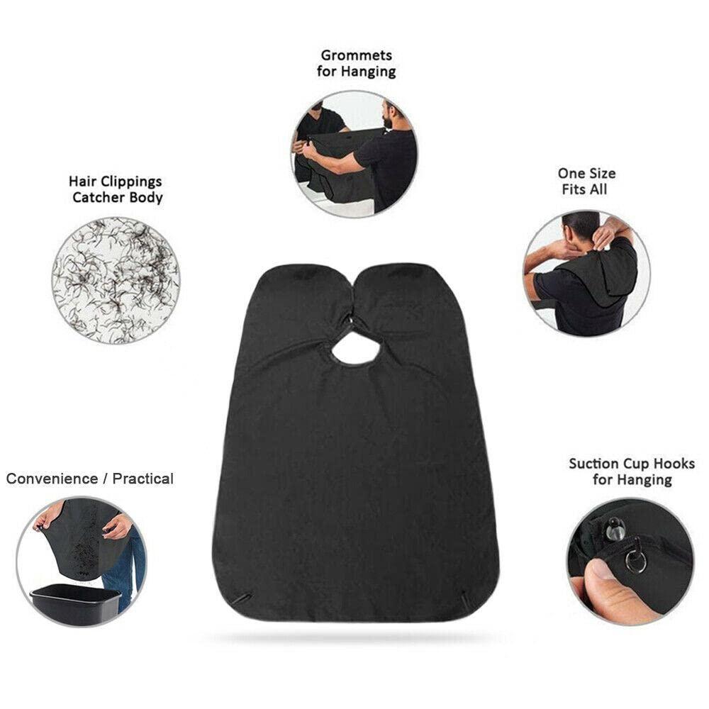 Allcato Allcato Black Beard Apron Hair CLIPPINGS Catcher Grooming BIB