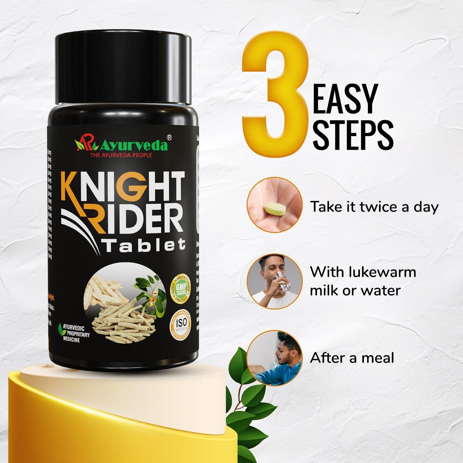 A R Ayurveda A R Ayurveda Pack of 1 Knight Rider Tablets for Men| Ayurvedic Medicine - For Stamina, Energy, Endurance, Immunity & Overall Wellbeing